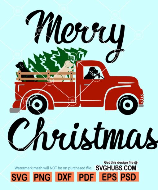 Red Christmas truck SVG