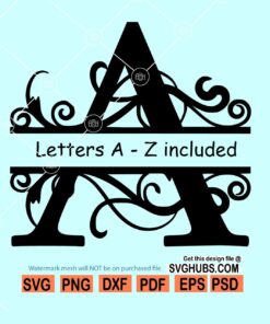 Split letter monogram svg, Split Monogram Svg, Alphabet letters Svg, split letters bundle svg