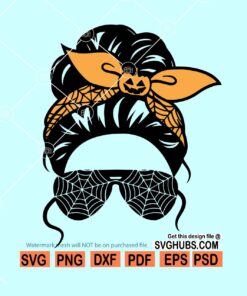 Spooky mom svg, Messy bun spooky mom svg, Halloween Spooky Mom Life svg, Halloween messy bun svg, Halloween Trick or Treat svg, Messy Bun Halloween svg, Momster svg file