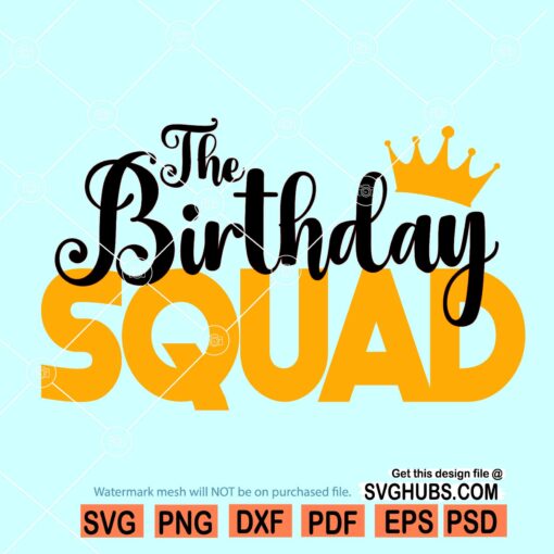 The Birthday Squad Svg, Birthday Svg, Birthday squad svg, Birthday party svg, Birthday Saying Svg