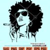 Afro Girl Smoking Joint Svg