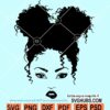 Afro puffs messy bun SVG