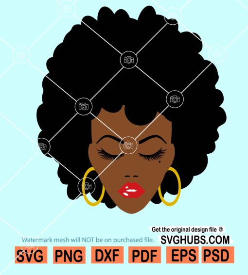 Afro woman face svg