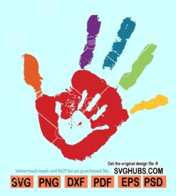 Autism hand print svg