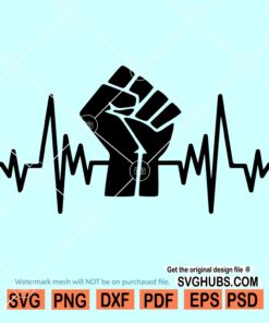 Black lives matter heartbeat SVG