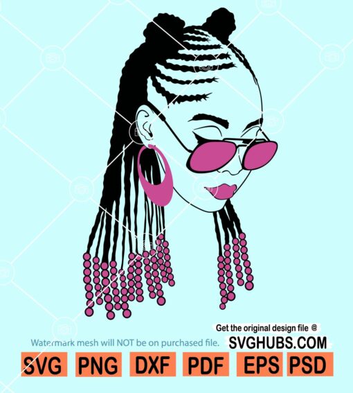 Black woman sunglasses SVG