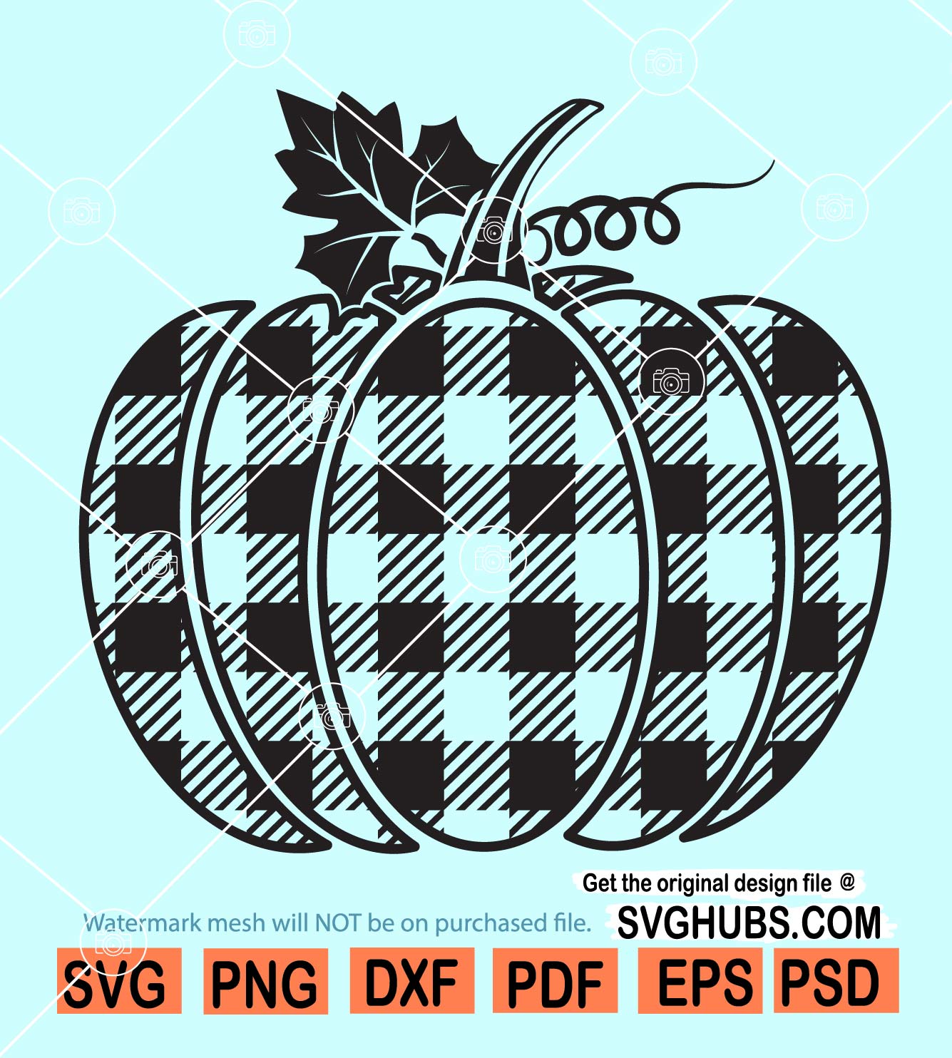 Buffalo Plaid Pumpkin SVG, Pumpkin SVG file, Halloween SVG