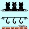 Cat split monogram frame svg