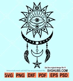 Celestial Sun and Moon SVG