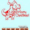 Christmas dinosaur svg