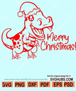 Christmas dinosaur svg