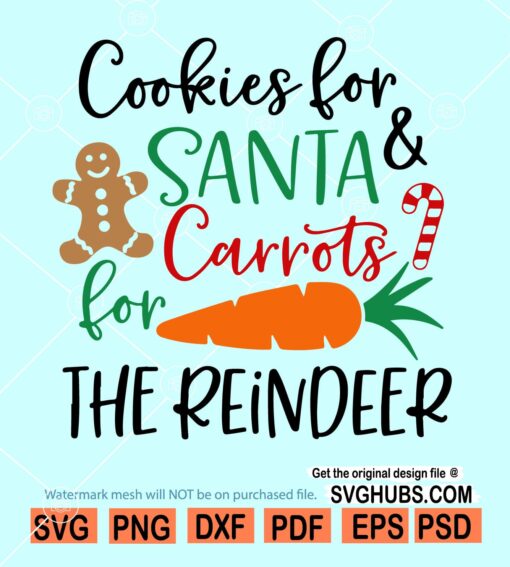 Cookies for Santa Carrots for the Reindeer Svg