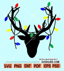 Deer christmas light svg