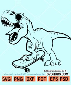 Dino on Skateboard SVG