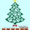 Dog Paw Christmas Tree SVG