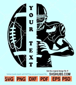 Half Football Player Svg