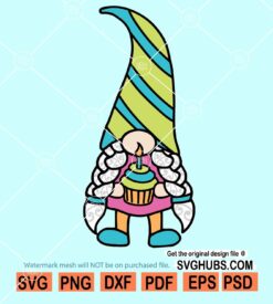 Happy Birthday Gnome SVG, Birthday gnome SVG, Gnome with Birthday Cap SVG, Happy Birthday Svg