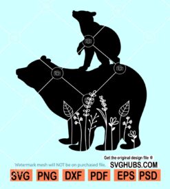 Mama Bear and Cub SVG