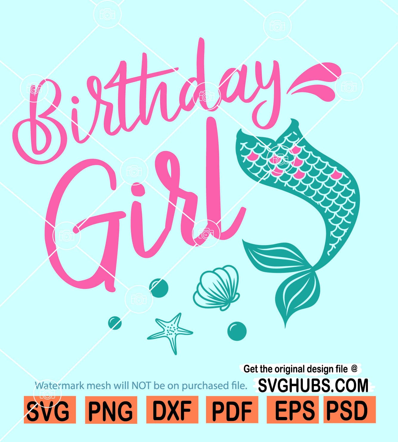 Mermaid Birthday Girl Svg, Mermaid birthday girl SVG, Birthday Mermaid