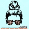 Messy bun leopard print SVG