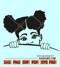 Peek a boo afro girl SVG