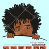 Peek a boo boy with afro hair SVG