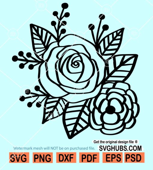 Rose flower SVG file