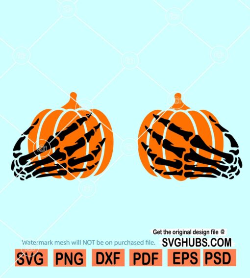 Skeleton hands pumpkin SVG