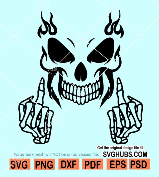 Skeleton middle finger SVG