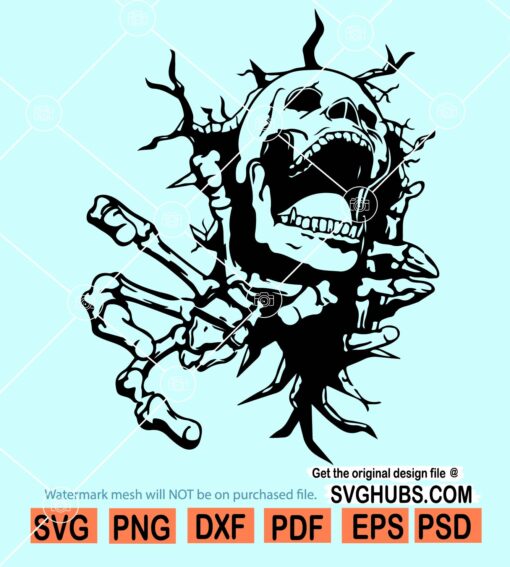 Skull in The Wall SVG