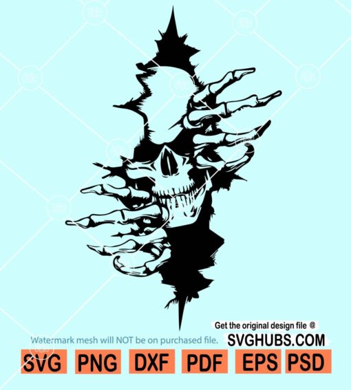 Skull in wall SVG