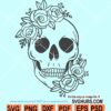 Skull with flowers svg