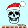 Skull with santa hat SVG