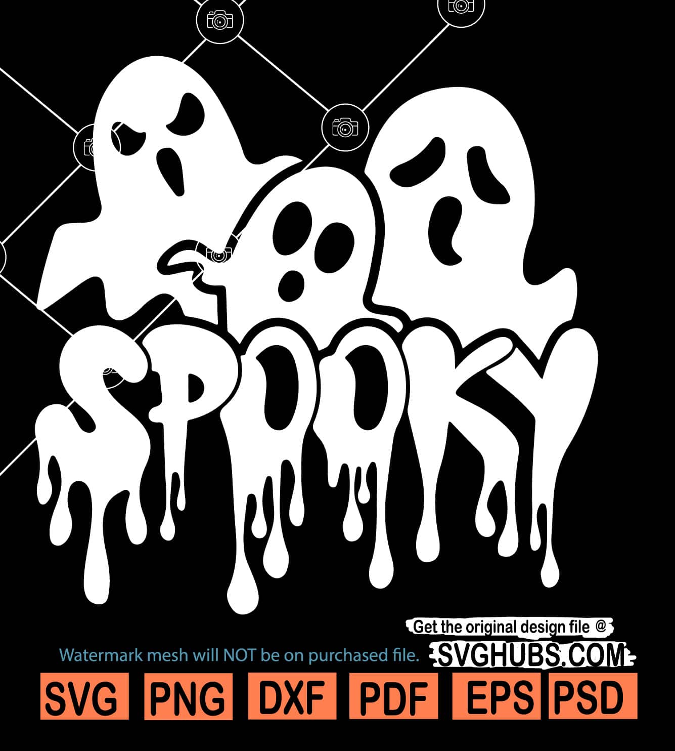 Halloween ghost SVG, spooky ghost SVG, Ghost drip svg, three ghosts svg