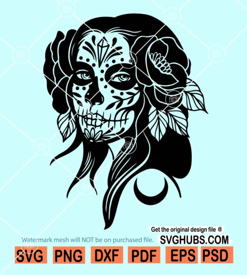 Sugar Skull Girl SVG