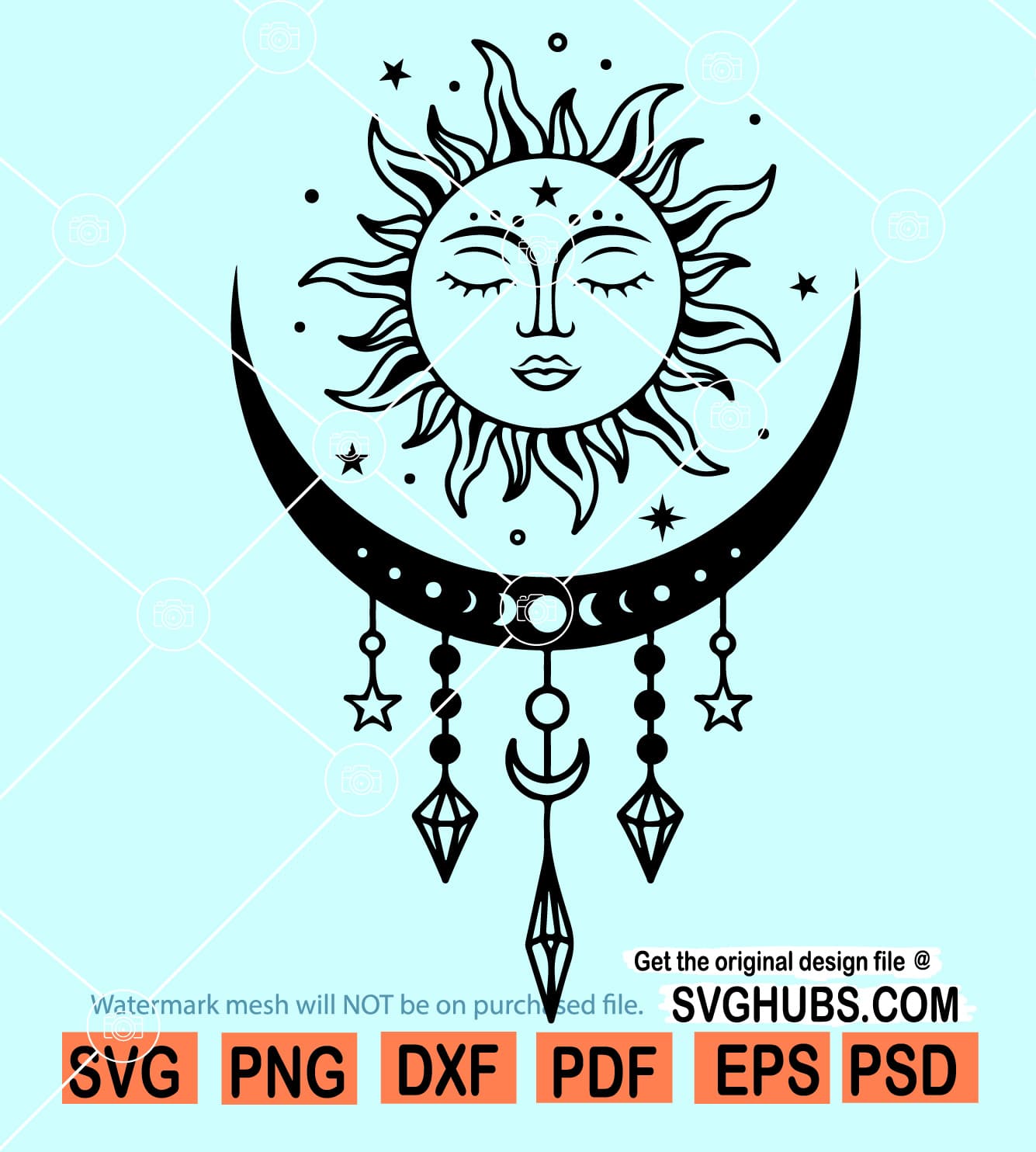 Sun And Moon Svg Celestial Svg Evil Eye Svg Boho Svg Etsy Denmark ...