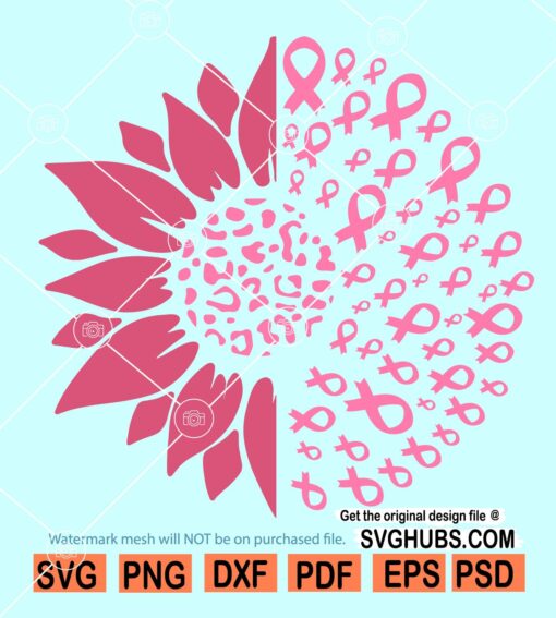 Sunflower Breast Cancer SVG
