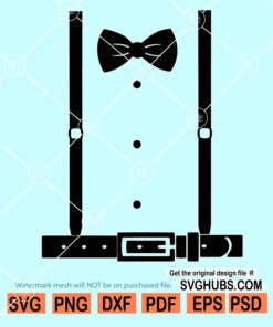 Suspenders with bow tie SVG