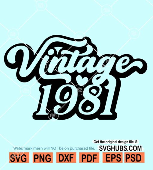 Vintage 1981 SVG file