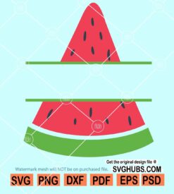 Watermelon split monogram svg