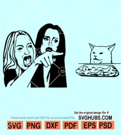 Woman yelling at cat SVG