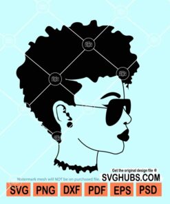 Afro woman with sunglasses SVG file