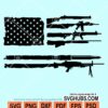American flag with guns svg