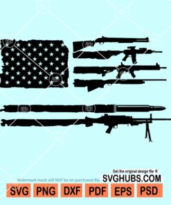 American flag with guns svg