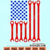 American vertical wrench flag svg