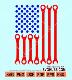American vertical wrench flag svg