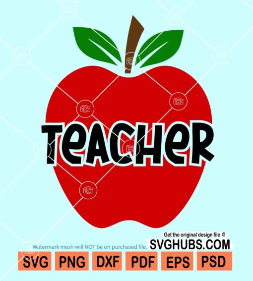Apple teacher svg