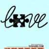 Autism love svg