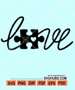 Autism love svg