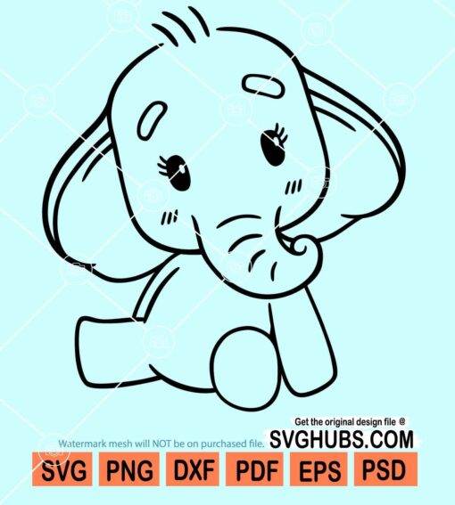 Baby elephant svg